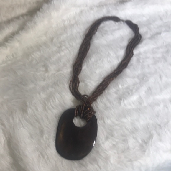 “BROWN BEAD” Boho Style Necklace. - Picture 2 of 8